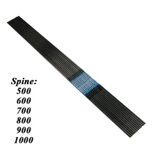 Flèches en carbone pur ID4.2mm, 12 pièces, colonne vertébrale 500 600 700 800 900 1000, arc Recurve, chasse à l'arc