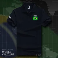 Brésil polos hommes à manches courtes marques blanches imprimées pour le pays 2017 coton nation équipe drapeau nouveau Brésil BRA gymnases brésiliennes 3