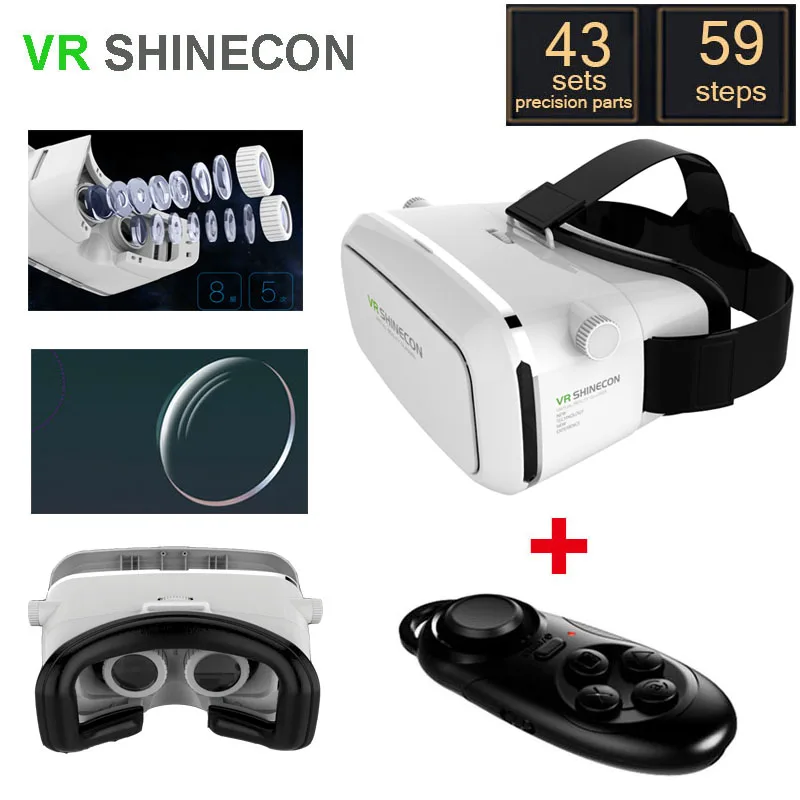 Vr shinecon vr виртуальная реальность 3d очки шлем картона мобильных кино для iphone samsung