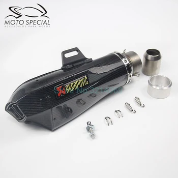 

Univversal Motorcycle Exhaust Pipe Carbon Fiber Pcx 125 Tmax 530 Nmax Xmax 300 R3 R6 Scooter Pitbike Modified Muffler Slip on