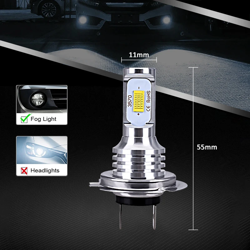 2 шт. 72 Вт супер яркий H4 светодиодный H7 Автомобильные фары 3000lm CANBUS Error Free H11 светодиодный лампы H1 9005 HB3 9006 HB4 противотуманная фара для автомобиля 12V