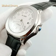Новые модные часы 40 мм сапфировое стекло темно-синий циферблат Дата автоматические мужские экстравагантные часы BLIGER 2902