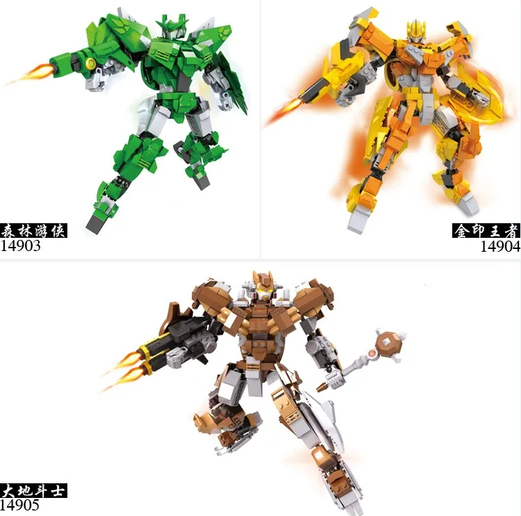 3  5 styles cartoon robot models Building Blocks Educ1ational Toys For Kids Compatible Legos COGO4901