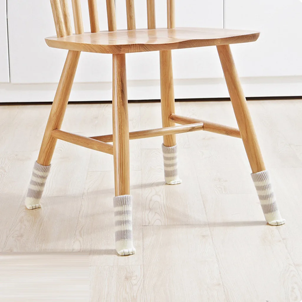 

Hot Lovely 16Pcs Chair Legs Table Foot Covers Floor Protectors Floral Kint Cover Plastic Anti-slip Sleeve Square Rectangle