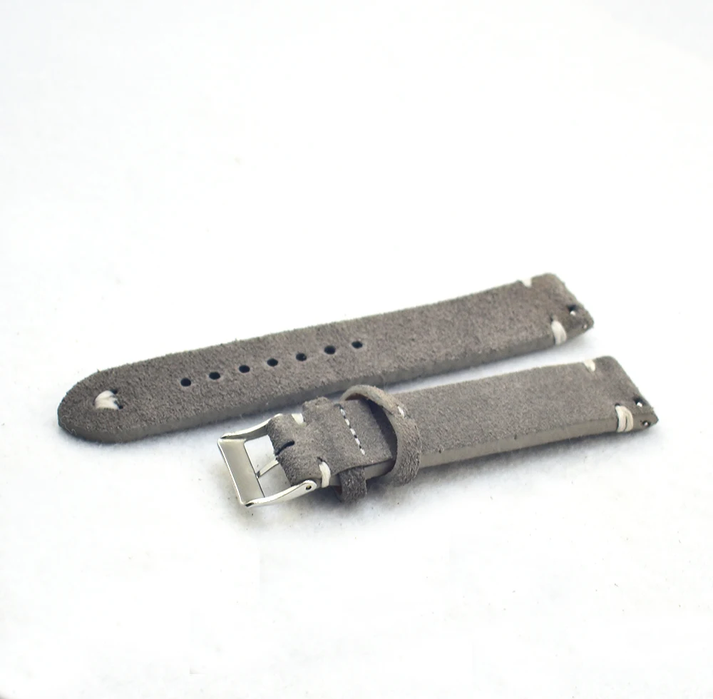 Ремешок из натуральной замши для мужских и женских наручных часов винтажный