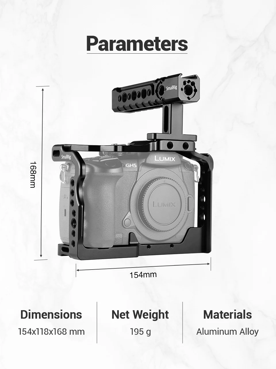 SmallRig для Panasonic Lumix GH5/GH5S клетка с верхней ручкой рукоятки комплект-2050