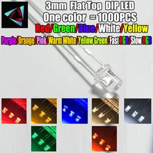 20PCS F3 3MM FLAT TOP LED WHITE SUPER BRIGHT Wide Angle Leds Lamps NEW