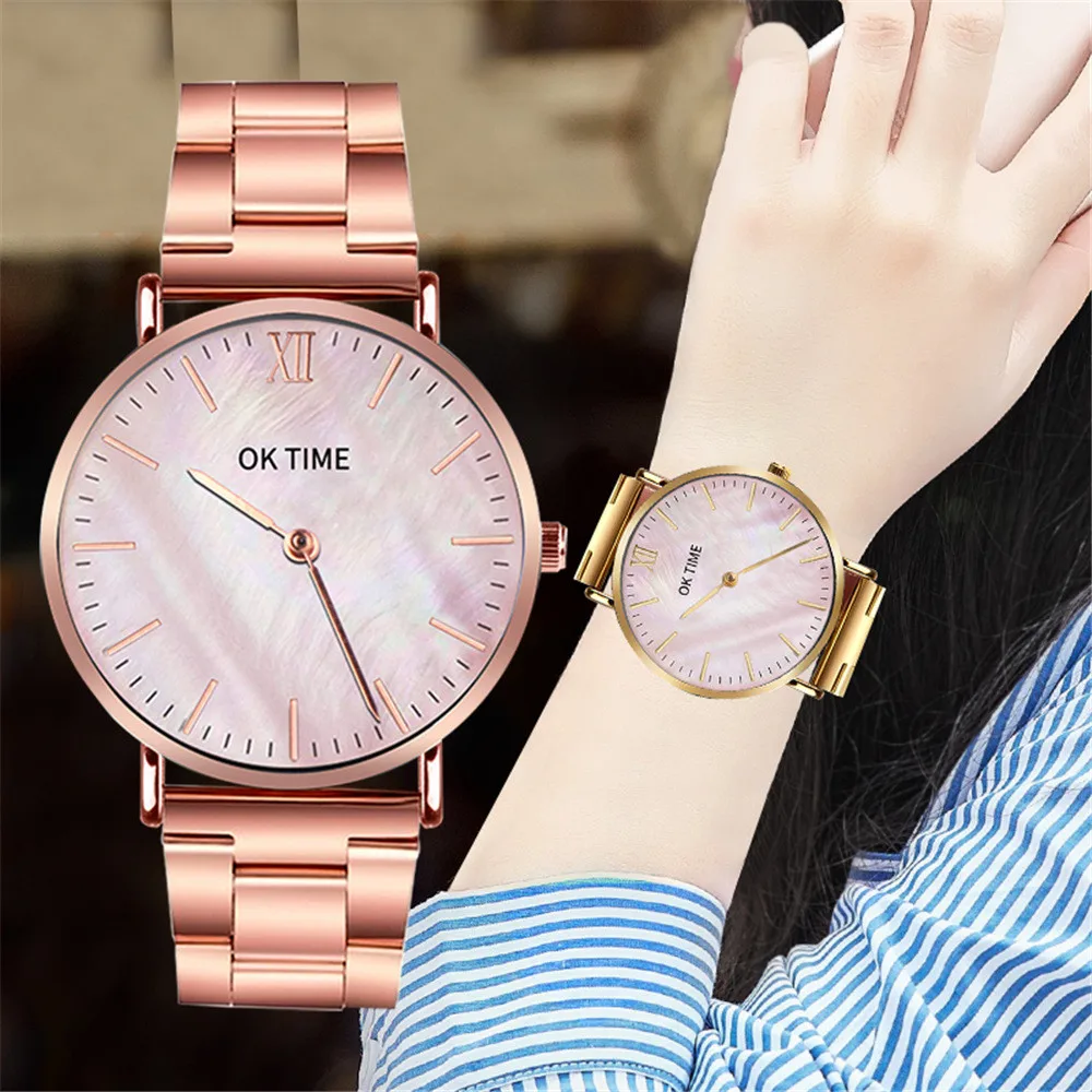 Роскошные брендовые модные женские часы Ретро дизайн римские цифры металлические стальные полосы женские часы Аналоговые кварцевые наручные часы Montre# A