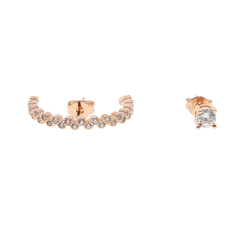 Асимметричные дизайнерские серьги новинка 2019 модные гвоздики цвета розового