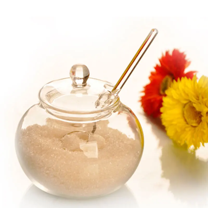 

Crystal 250ml Glass Jar Candy Spice Cylinder Chicken Spicing Sugar Bowl Clear Candy Cylinder Jar Transparents Kitchen Organizer