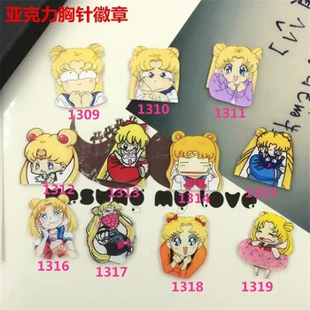 

Fashion Jewelry Cute Cartoon sailor moon costumes Badge Beautiful girl Charm Brooch Pins for Women XZ59