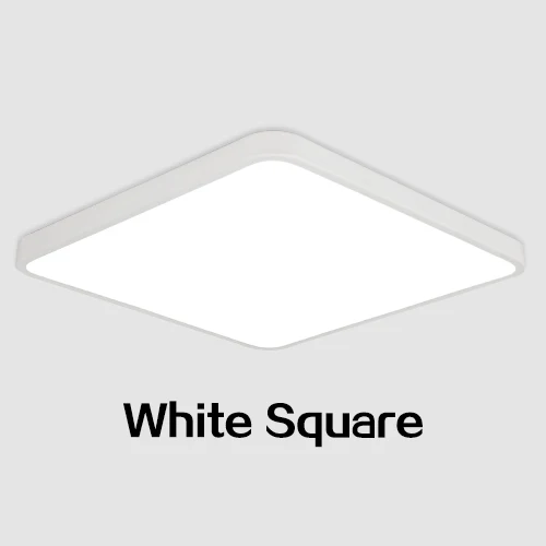 Светодиодный потолочный светильник, современный панельный светильник, светильник для гостиной, спальни, кухни, поверхностное крепление, дистанционное управление - Цвет корпуса: White Square