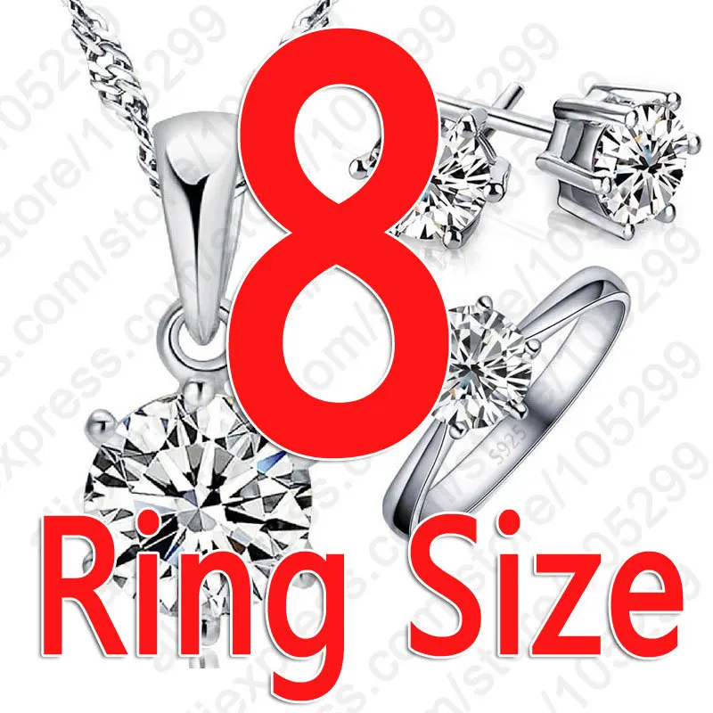 Аутентичные Серебряные Свадебные украшения 925 пробы для женщин девочек классические круглые со светящимся кубическим цирконием ожерелье/серьги/кольцо