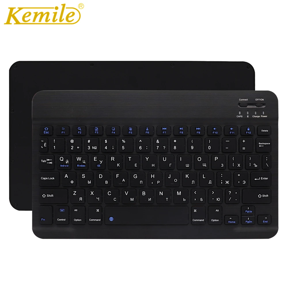 Pаспродажа Ultra Slim Алюминий Беспроводной Bluetooth Русская клавиатура для IOS Android Tablet PC Windows для iPad Bluetooth Русская клавиатура
