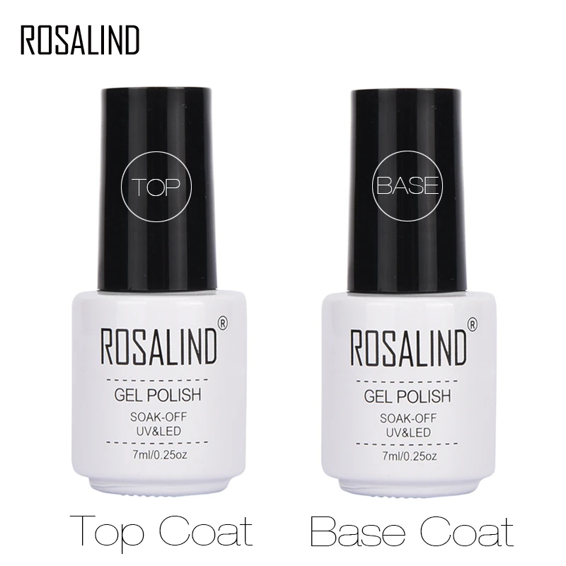 ROSALIND 7ML Base Top Coat Gel Nail Polish Shiny Sealer Manicure Primer