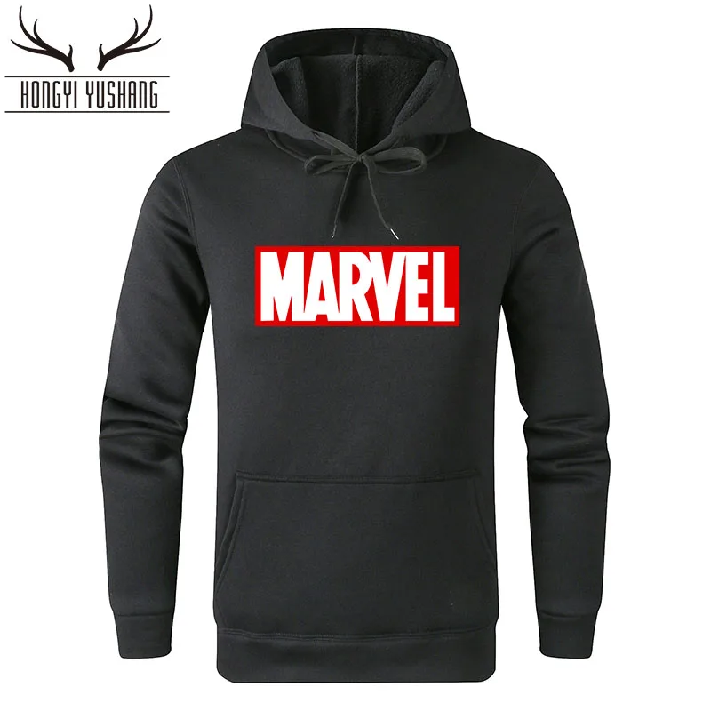 

Hot 2018 Autumn Winter Superhero Marvel Hoodies Men Brand Sweatshirts MARVEL Letter Printed Fashion Hoodie W28