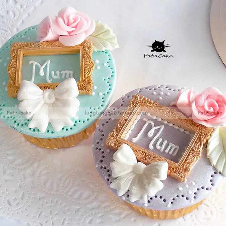

DIY Decorative Pattern Embosser Silicone Fondant Mold Sugarpaste Decoration Tools Vintage Picture Frame Rectangle Picture Frame