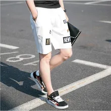 Мода г. Для мужчин летние шорты Брюки для девочек Для мужчин S Повседневное с принтом букв штаны свободного кроя Шорты для женщин Для мужчин шаровары Шорты для женщин P54