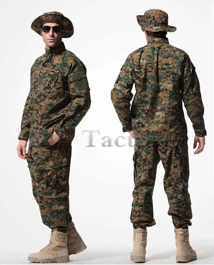 Армия США пустыня Тактическая Военная камуфляжная боевая униформа для страйкбола Камуфляж BDU мужская одежда набор открытый охотничьи костюмы S-XXXL - Цвет: WLDG