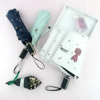 

White Clear Dog Beach Pocket Folding Small Automatic Umbrella Rain Women Goods Fishing Paraguas Windproof Men Anime Sun Z696