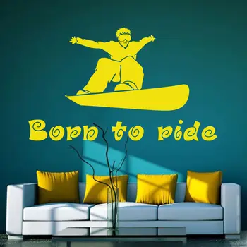 

Snowboard Quote Born To Ride Wall Decals Art Sport Gym Stickers Home Decor