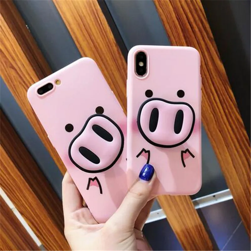 Милый мультяшный поросенок чехол для iPhone X XS Max XR 6 6s 7 8 plus модный Забавный нос ТПУ