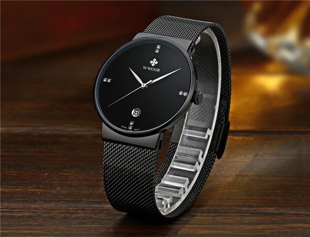 Роскошные брендовые наручные часы wwoor мужские модные повседневные кварцевые мужские часы ультра тонкий дизайн водонепроницаемые спортивные часы мужские Montre Homme