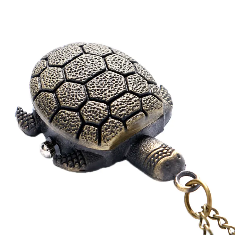 

YISUYA Lovely Cute Retro Bronze Turtle Shape Necklace Vintage Quartz Pocket Watch Small Steampunk Gift For Boy Girl Women Men