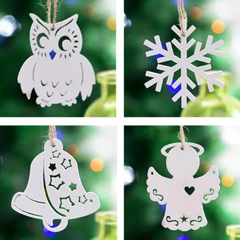 

Wood Owl Angel Christmas Tree Tags Hanging Decor Ornament Gifts Wooden Pendant Tree Party Home Xmas Decorations