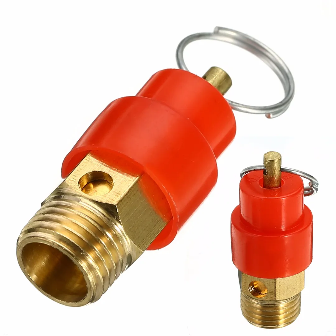 1/4'' BSP Brass Pressure Release Valve Regulator 120PSI Air Compressor Safety Relief Valve 9mm Diameter