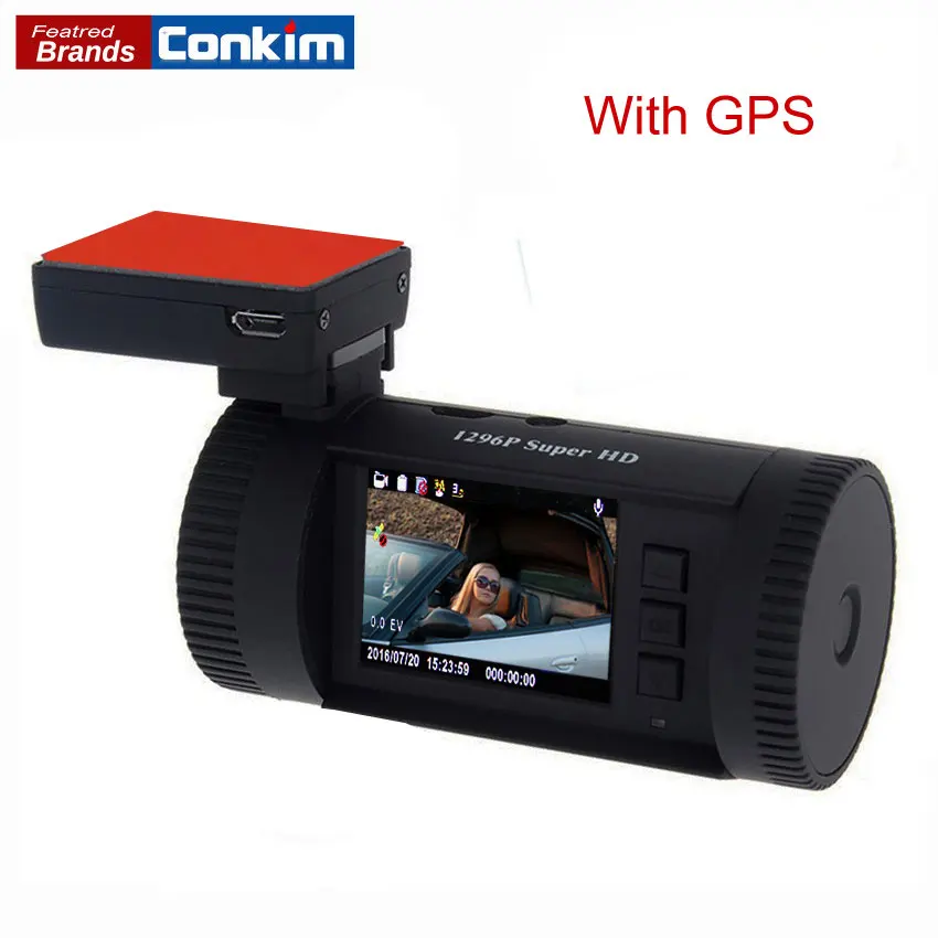 Conkim Dash Cam gps DVR цифровой видеорегистратор 1296P 1080P Full HD скрытая черная коробка авто камера DVR Мини 0826P w/комплект с жестким проводом - Название цвета: standard