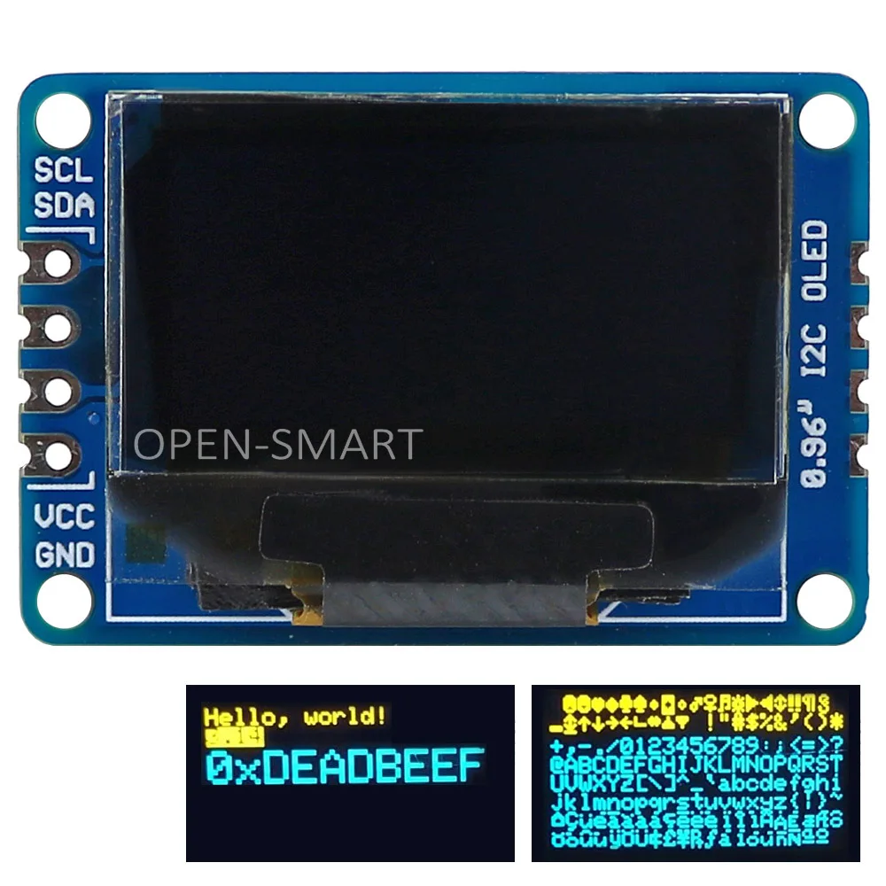 Двухцветный модуль OLED 0 96*64 для Arduino UNO R3 / Mega2560/Leonardo 128 дюйма интерфейс I2C желтый и