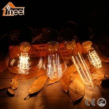 Retro Vintage Edison bombilla E27 220V espiral filamento Luz de Edison bombilla T10 T45 A19 ST64 G80 G95 G125 luz incandescente