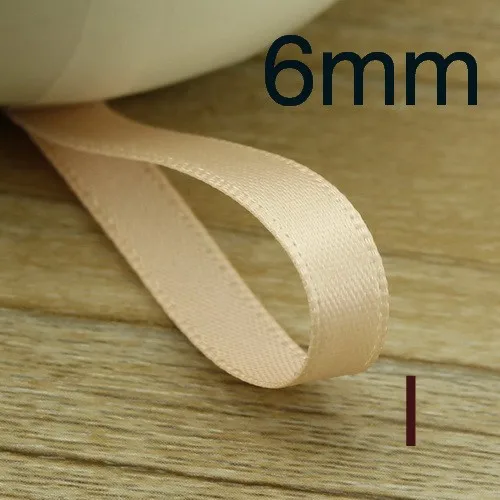 New 6mm Polyester Riband Single Face satin ribbons DIY hair accessories bowknot materials 10Mlot_16