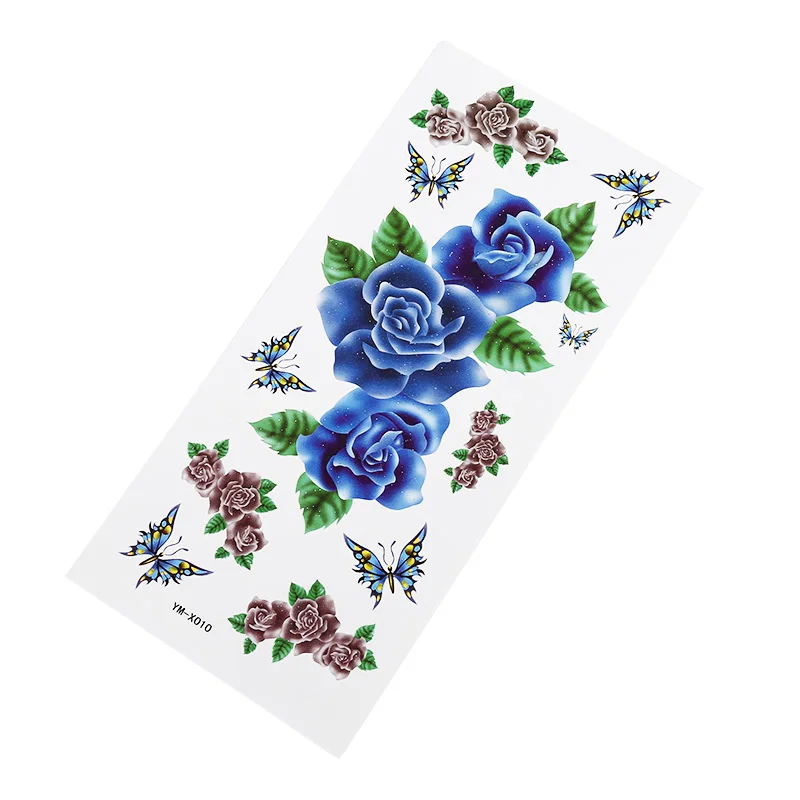 

Hot Blue Flowers Temporary Tattoo Stickers Charm Star Tattoo Stickers Woman Body Sexy Art Waterproof Tattoo Girl Gift