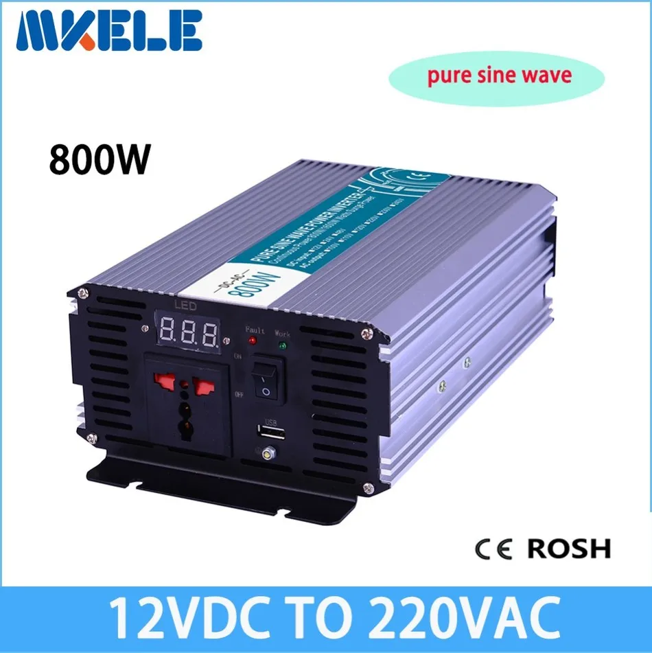 

MKP800-122 pure sine wave 800w power inverter 12v to 220v voltage converter,solar inverter LED Display,Full power