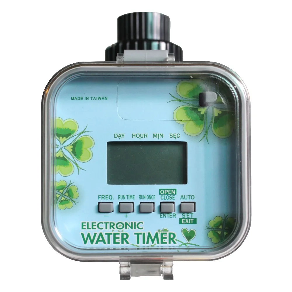 Easy LCD solar electronic water timer with rain sensor function adopt solenoid valve 5 keys to