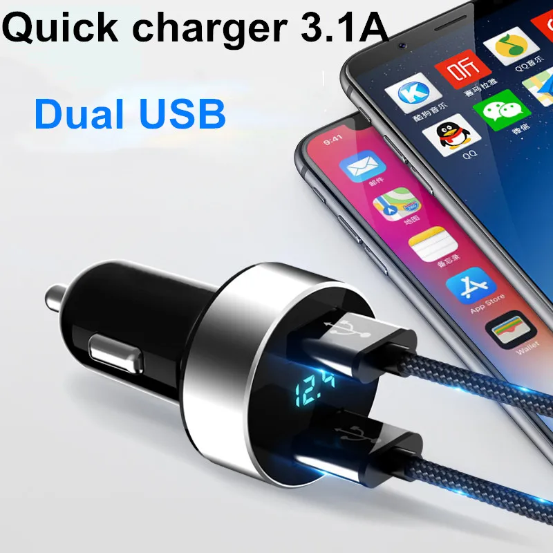 Автомобильное зарядное устройство Vanniso Dual USB Quick Charge QC 3,0 для samsung S8 S9 S10 Xiaomi Redmi; HUAWEI адаптер быстрой зарядки мобильного телефона