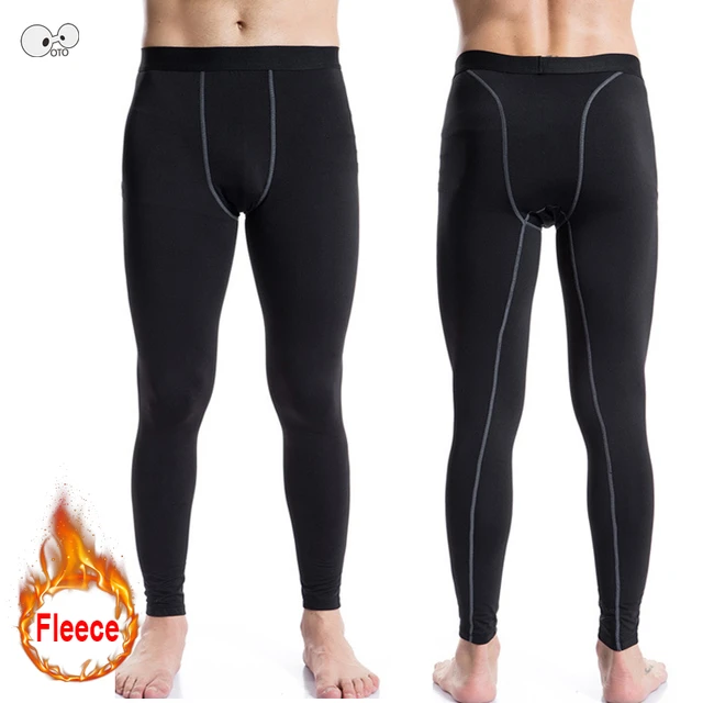 Brand New Winter Fleece Fitness Sport Running Pants Men's Compression ...