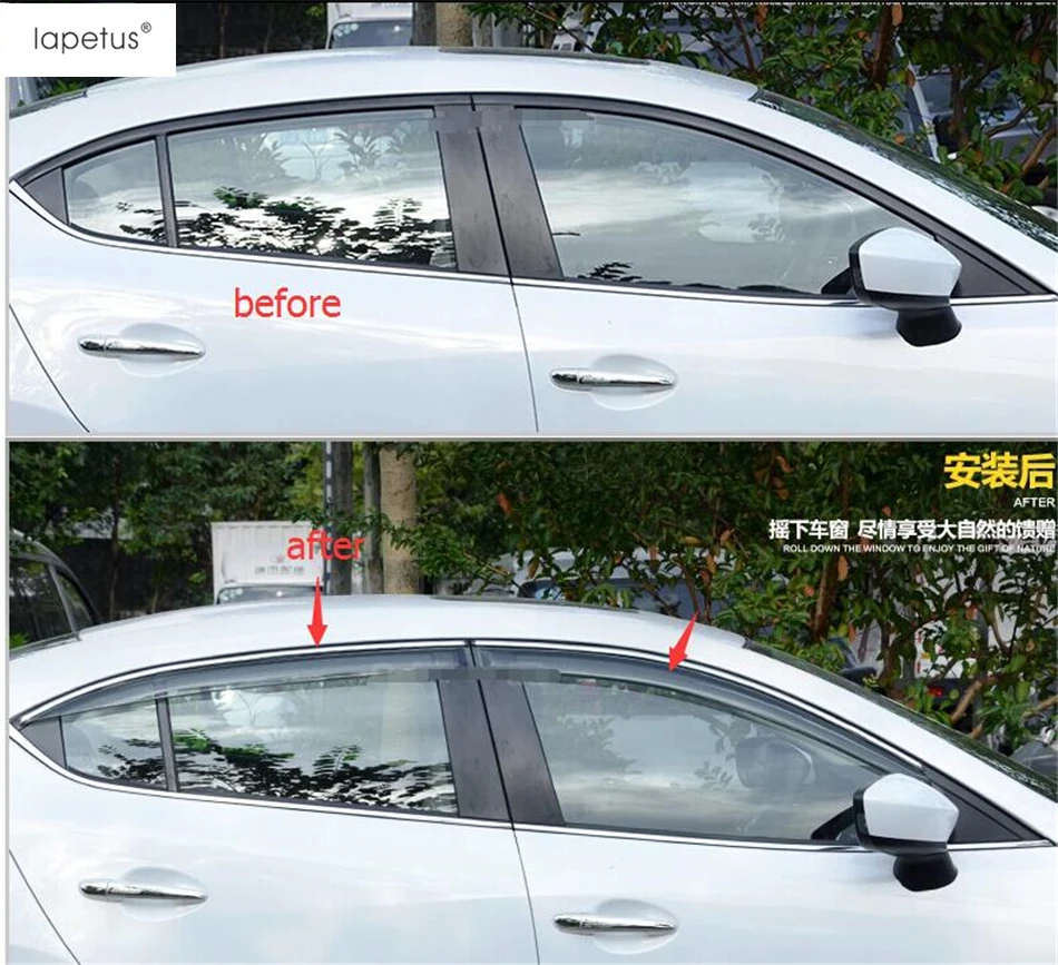 

Accessories For Mazda 3 AXELA Hatchback Sedan 2014 2015 2016 Window Visors Awnings Sunny Rain Protector Visor Guard Cover Kit