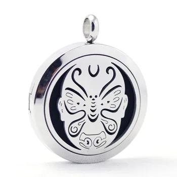 

30mm stainless steel Chinese style facial pattern design aromatherapy aroma essential oil diffuser necklace