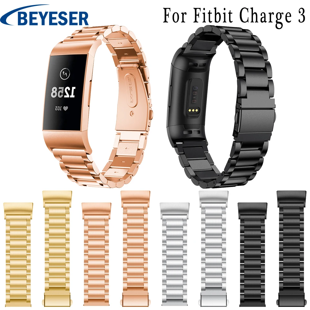 

Stainless Steel Strap for Fitbit Charge 3 watchband link bracelet Watchband for Fitbit Charge3 metal wrist belt Replacement band