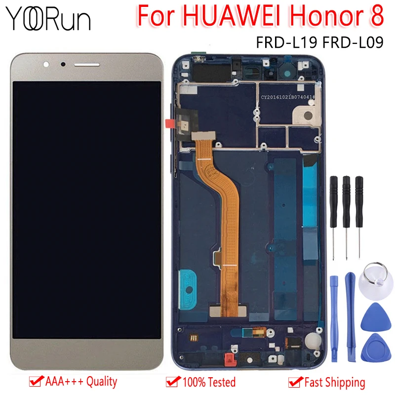 

5.2" For Huawei Honor 8 FRD-L19 L09 LCD Display Touch Screen Digitizer Assembly Replacement With Frame For Huawei Honor 8 LCD
