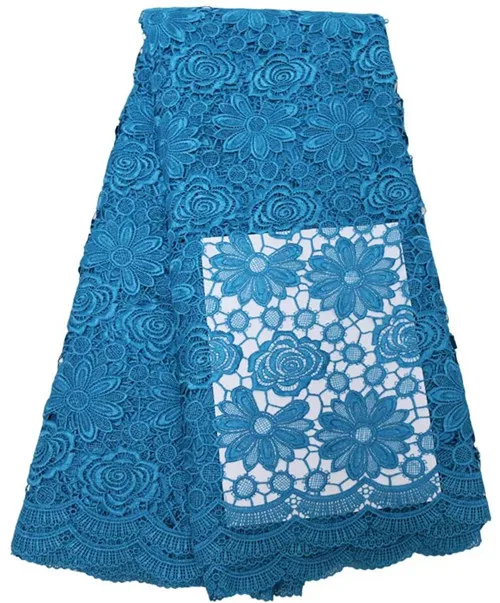 

New fashion embroidery African watersoluble chemical lace fabric for wedding dress,wholesale realpure color cord lace