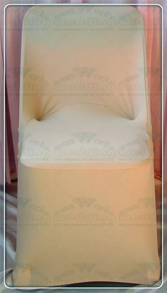 1-2-100 шт покрывало на складное кресло лайкра крышка стула/чехлы на стул из спандекса/свадебные чехлы для стула для украшения свадьбы и вечерние - Цвет: Champagne