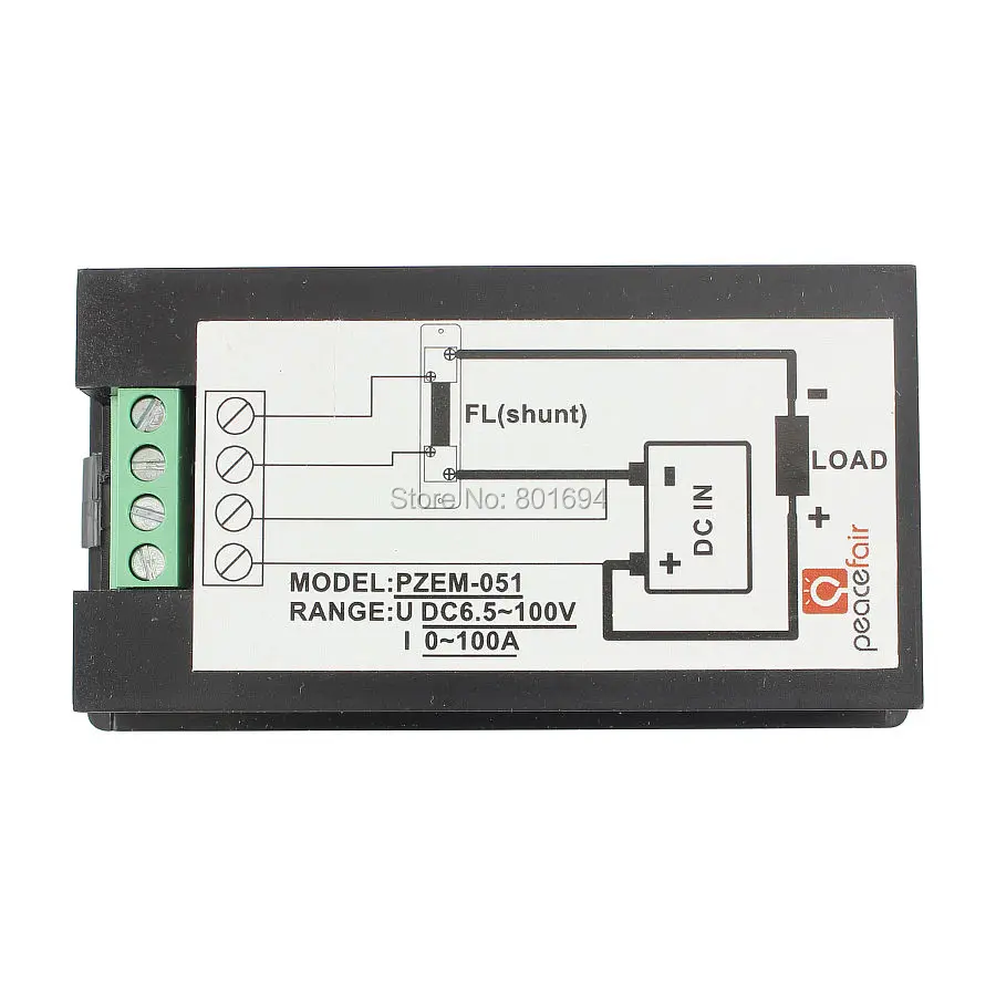 DC 6,5~ 100 В 100A DC Цифровой ЖК-дисплей Многофункциональный измеритель модуль Напряжение текущий активный Мощность счетчиков с внешним шунтом