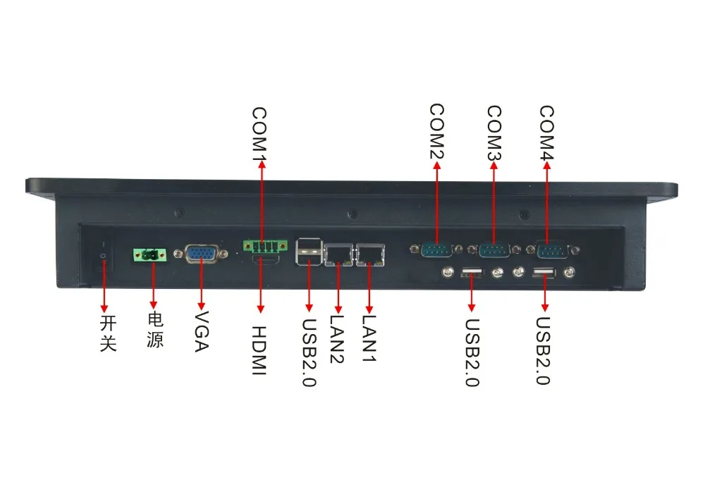 15 بوصة شاشة اللمس الكل في واحد pc المدمجة بدون مروحة الصناعية لوحة كمبيوتر مع 4 * com الموانئ/9 فولت-25 فولت إمدادات الطاقة
