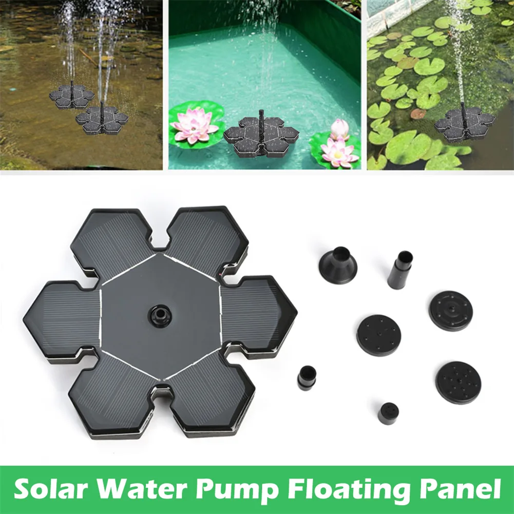 Солнечная водяная помпа плавающая панель бассейн Солнечная энергия фонтан сад с изображением пейзажа с фонтаном открытый пруд полив набор для домашнего сада