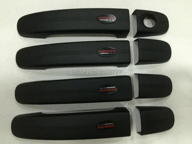 

Free Shiping Ranger black handle cover for 2012-2015 Ranger handle trim door handle cover ABS black cover red leetter
