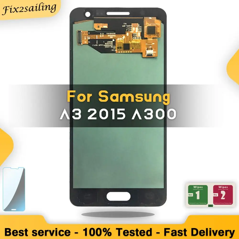 

100% Tested Amoled LCD For Samsung Galaxy A3 2015 A300 A3000 Display Touch Screen Digitizer Replacement